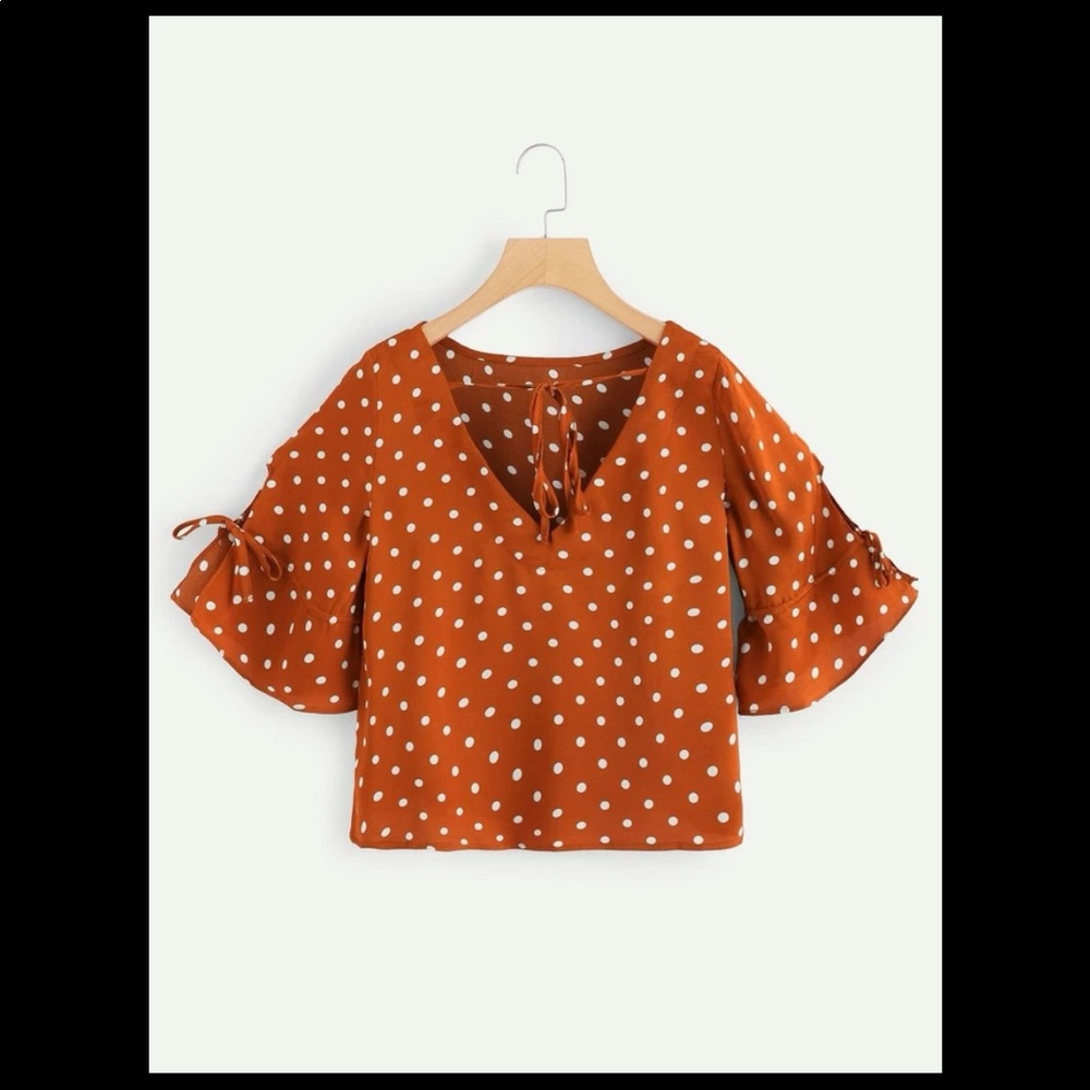 Draw String Polka Dot Blouse |Size M|